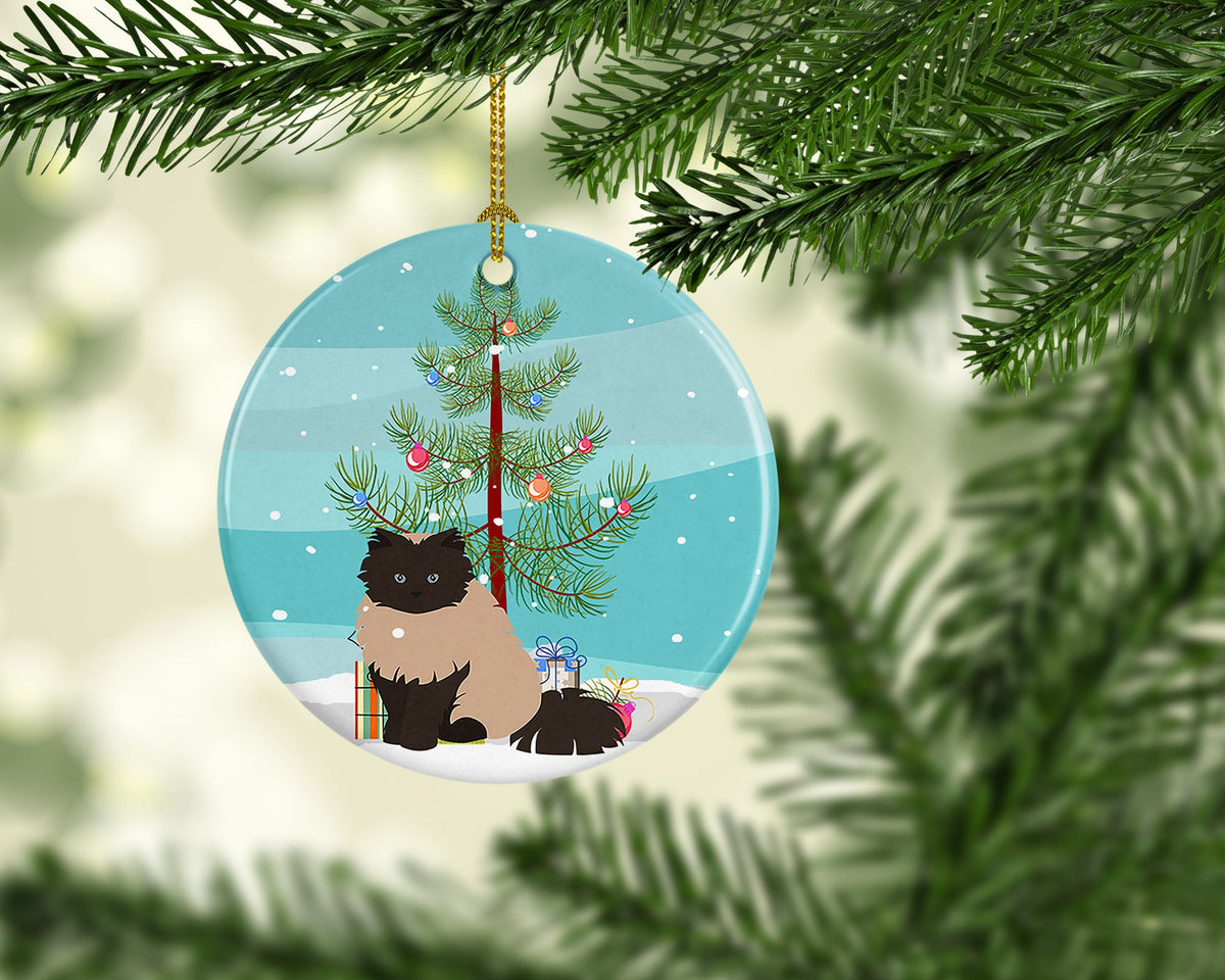 Colorpoint Persian Hymalayan Cat Christmas Ceramic Ornament
