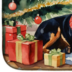 Rottweiler Cozy Christmas Dish Drying Mat