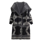 Niche Long-Cut Tassel Sweater Cardigan for Winter