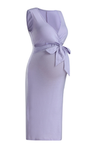 Maternity Sleeveless Dress with Cross Waist Design