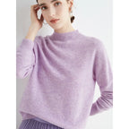 Seamless Half High Neck Loose Fitting Pullover With Bottom Sweater | Streetwear