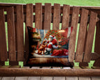 Vizsla and Santa Claus Throw Pillow