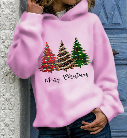 Merry Christmas Tree Hoodie - Plus Size Loose Top | Streetwear