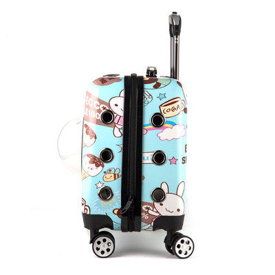 18-Inch Portable Pet Trolley with Wheels and Backpack
