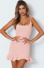 Summer Sexy Backless Pleated Dress with Straps