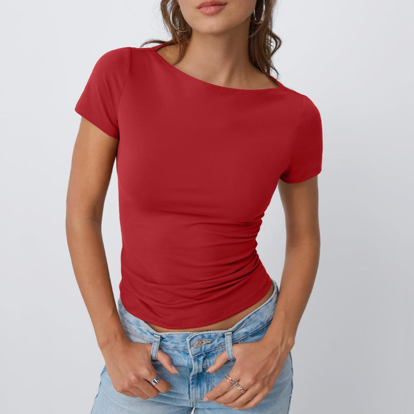 Slim Fit Round Neck Crop Top