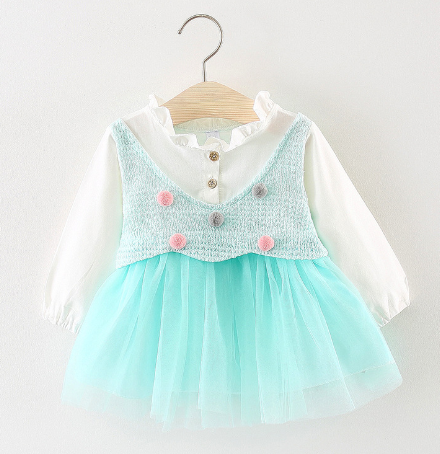 Children's Dress with Mesh Fabric