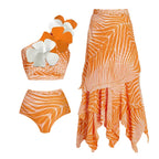 2024 Cross-Border One-Shoulder Floral Bikini Set