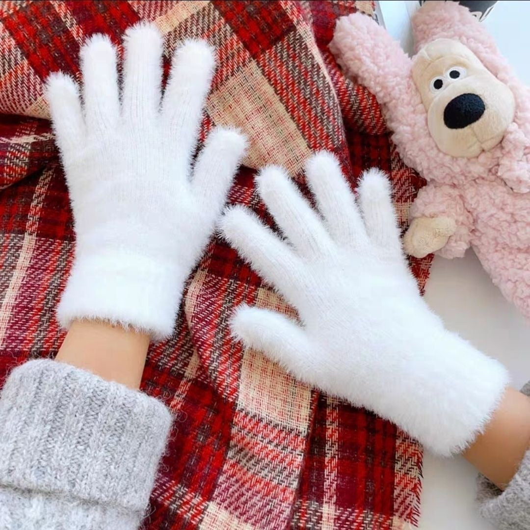[Unpriced] Winter Simulated Rabbit Fur Gloves | Faith Accessory
