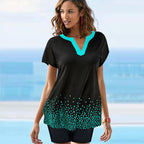 2022 Women's Plus Size Polka Dot Tankini Swimsuit Set