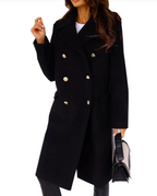Women's New Simple Long Sleeve Woolen Coat