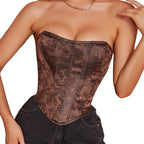 Strapless Heart Neck Bodysuit with Zippered Bustier