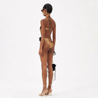 2023 Women's Gold Hollow Floral Swimsuit - In Stock