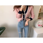 V - neck sweater cardigan coat
