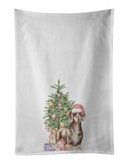 Dachshund Chocolate Tan Christmas Presents and Tree Kitchen Towel Set of 2
