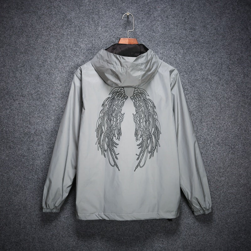Men's Full Reflective Waterproof Hip Hop Windbreaker