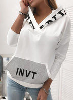 Pocket Hooded Letter Print Pullover Sweatshirt | Streetwear