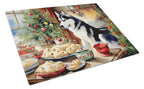 Siberian Husky Christmas Cookies Glass Cutting Board