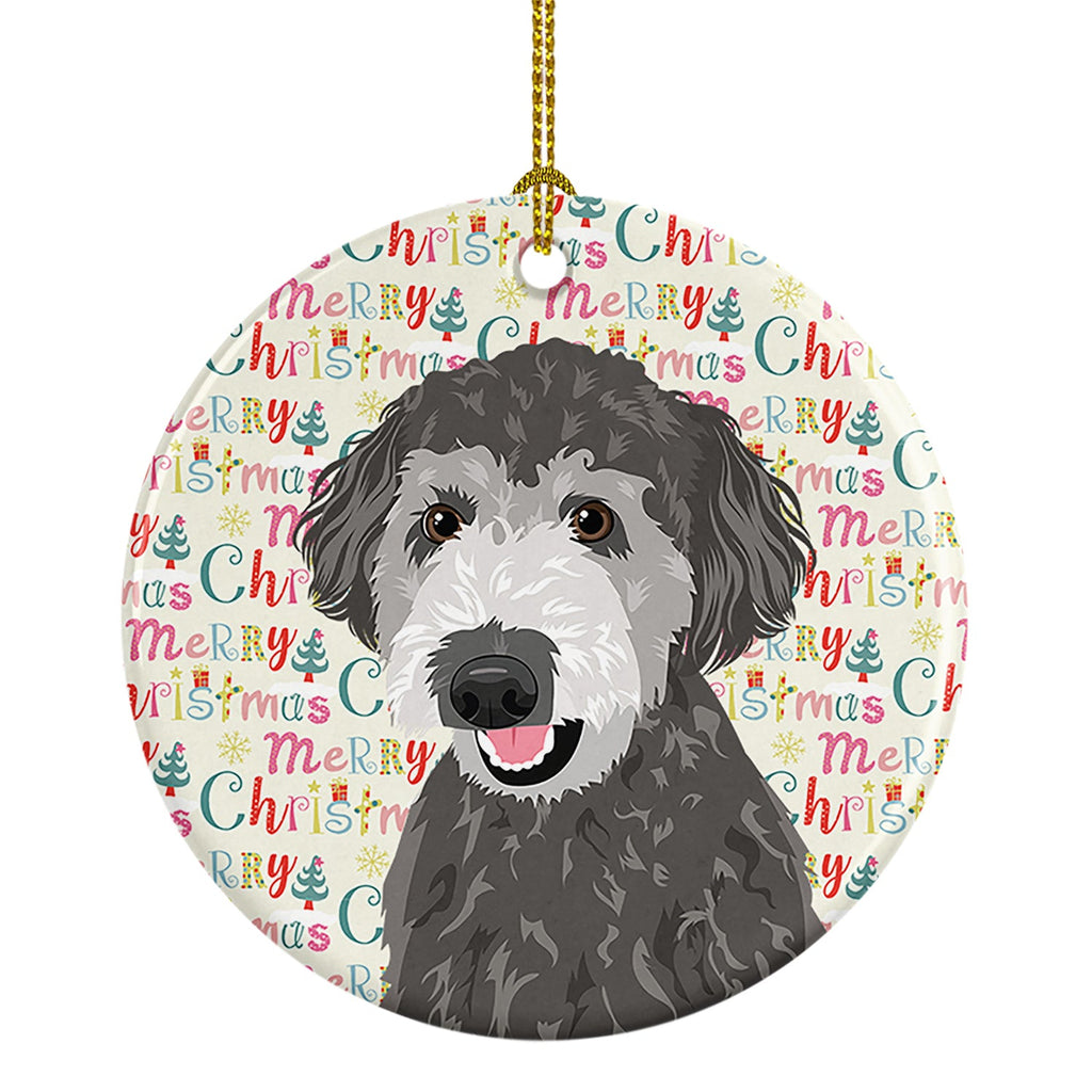 Doodle Silver #2 Christmas Ceramic Ornament