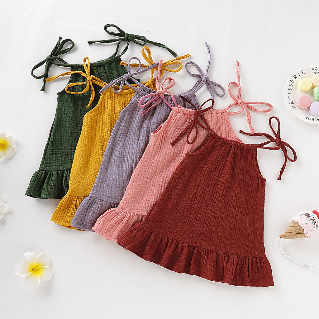 Spring & Summer Girls' Suspender Dress