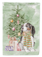 Cavalier Spaniel Tricolor Christmas Presents and Tree Garden Flag