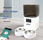 5L Automatic Pet Feeder with Stainless Steel Bowls, Programmable Smart Food Dispenser for Cats and Dogs, Timed Portion Control Feeding Machine