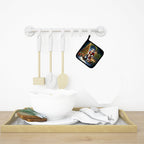 Bernese Mountain Dog and Santa Claus Pair of Pot Holders