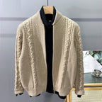 Double Zipper Design Cardigan Sweater (All-match)