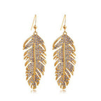 Divine Feather Drop Earrings