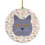 British Shorthair Cat Christmas Ceramic Ornament