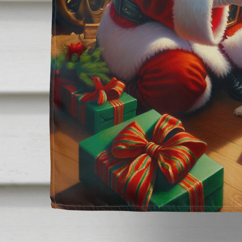 Cairn Terrier and Santa Claus House Flag