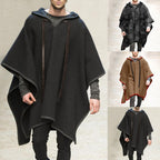 Trendy Vintage Men’s Long Coat with Irregular Hem