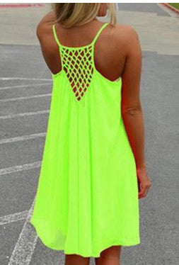 Plus Size Women's Chiffon Backless Slip Dress