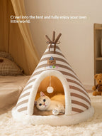 Knitted Round Warm Santa Pet Bed