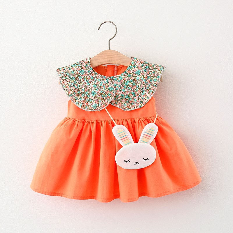 Fashionable Solid Color Sleeveless Dress for Girls
