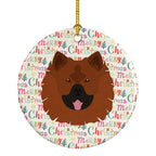 Eurasier Merry Christmas Ceramic Ornament