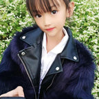 Children's Faux Fox Fur Coat - Casual Military Green