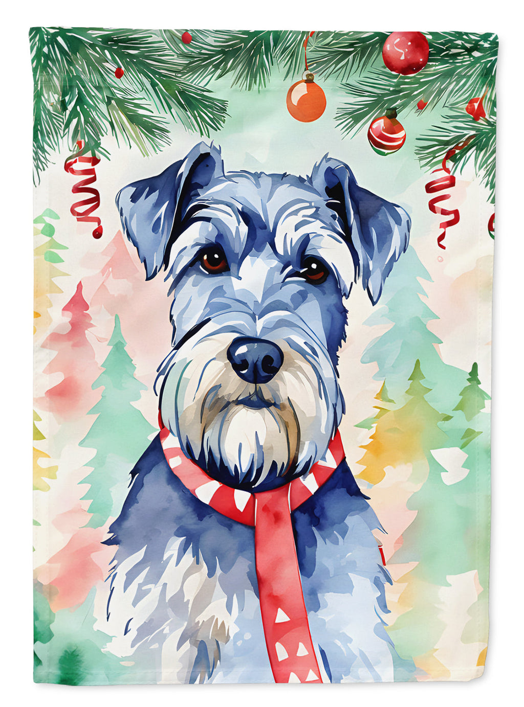 Schnauzer Christmas House Flag