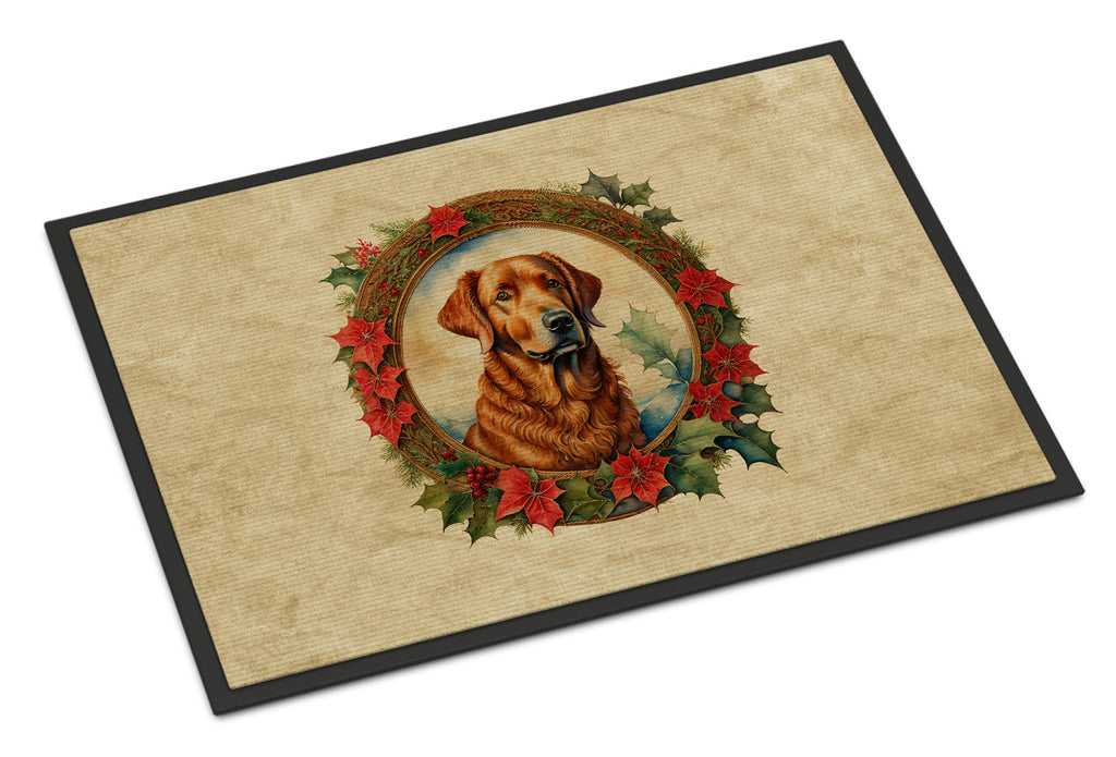 Chesapeake Bay Retriever Christmas Flowers Doormat