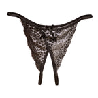 Leopard Print Women's Open Crotch Lace Thong Underwear