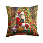 Mastiff and Santa Claus Throw Pillow