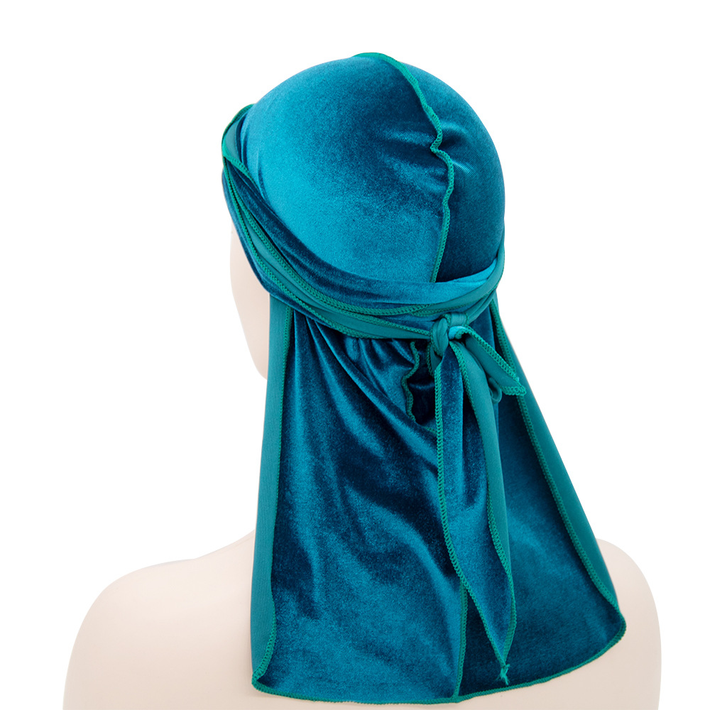 Unisex Velvet Long Tail Beanie | Embroidered Cap