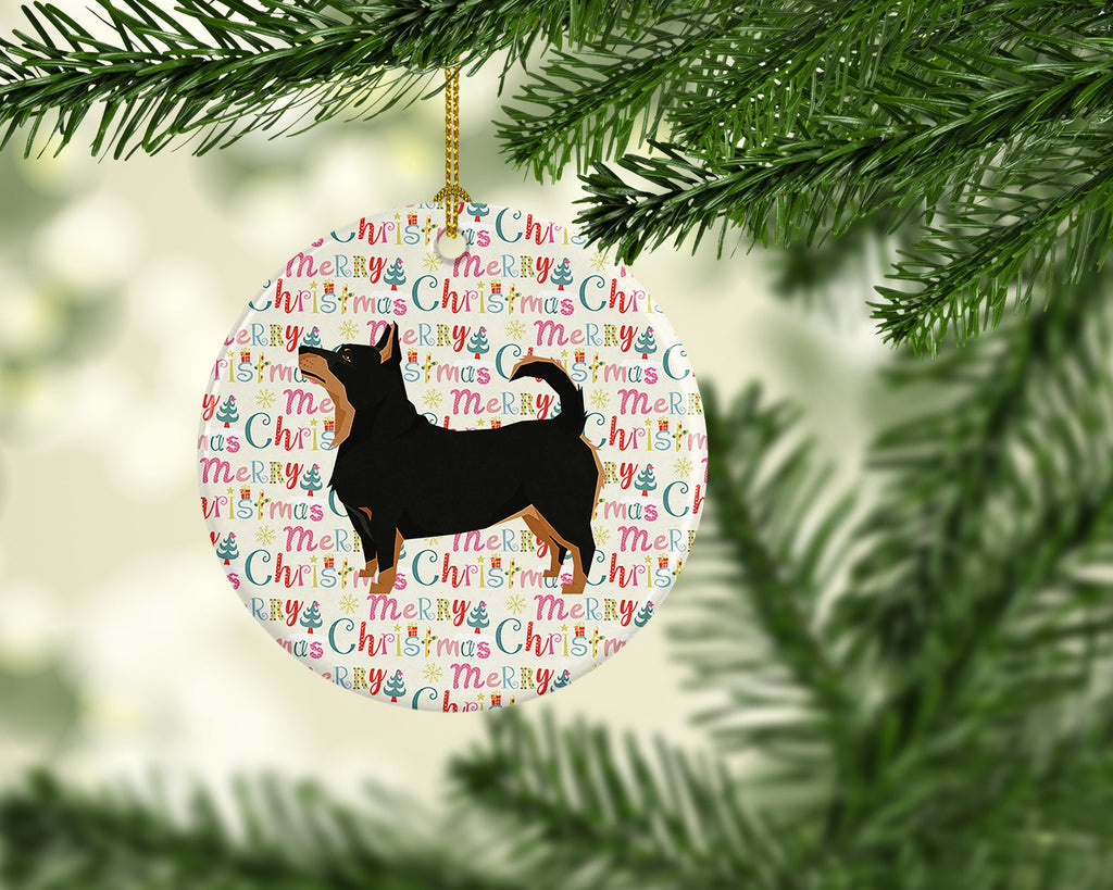 Lancashire Terrier Merry Christmas Ceramic Ornament