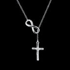 Infinity Cross Lariat Necklace