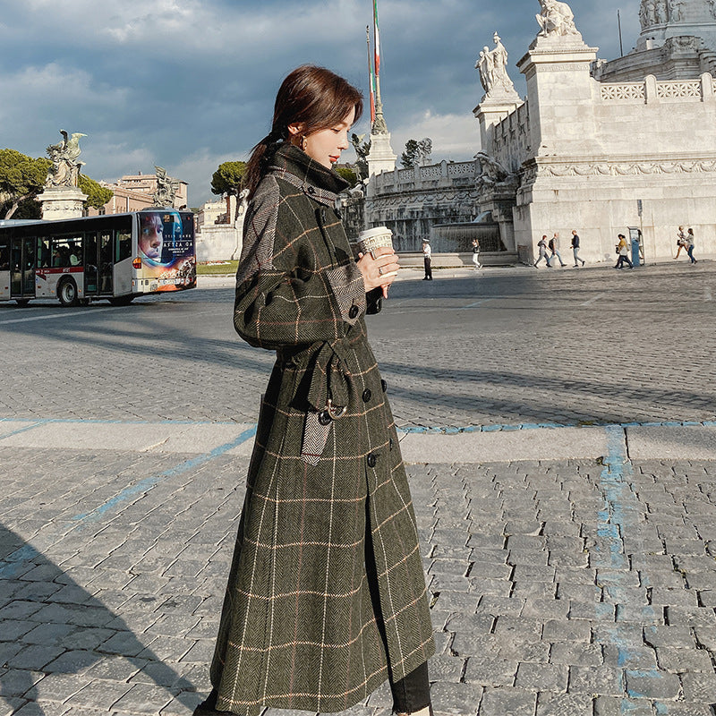 Woolen Coat - Temperament Goddess Fan Design