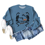 Loose Long Sleeve Sweatshirt with Letter Print | Streetwear