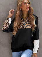 Leopard Print Women's Hoodie with Side Pockets | Streetwear