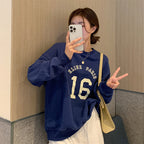 Women's Oversized Long Sleeve Letter Print Sweater