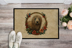 Komondor Christmas Flowers Doormat
