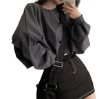 Short Cropped Hooded Sweatshirt for Yoga Fitness | Streetwear